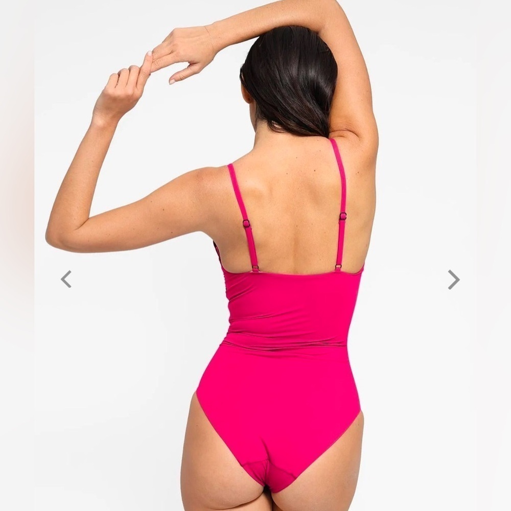 POPILUSH Shapewear Ruched Cross-Front Sculpting One-Piece Swimsuit - NWT - Picture 2 of 6